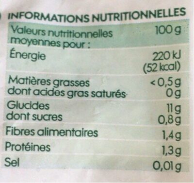 Purée de pommes de terre bio - Voedingswaarden - fr