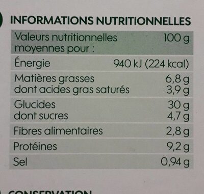 Pizza 3 Fromages - Nutrition facts - fr