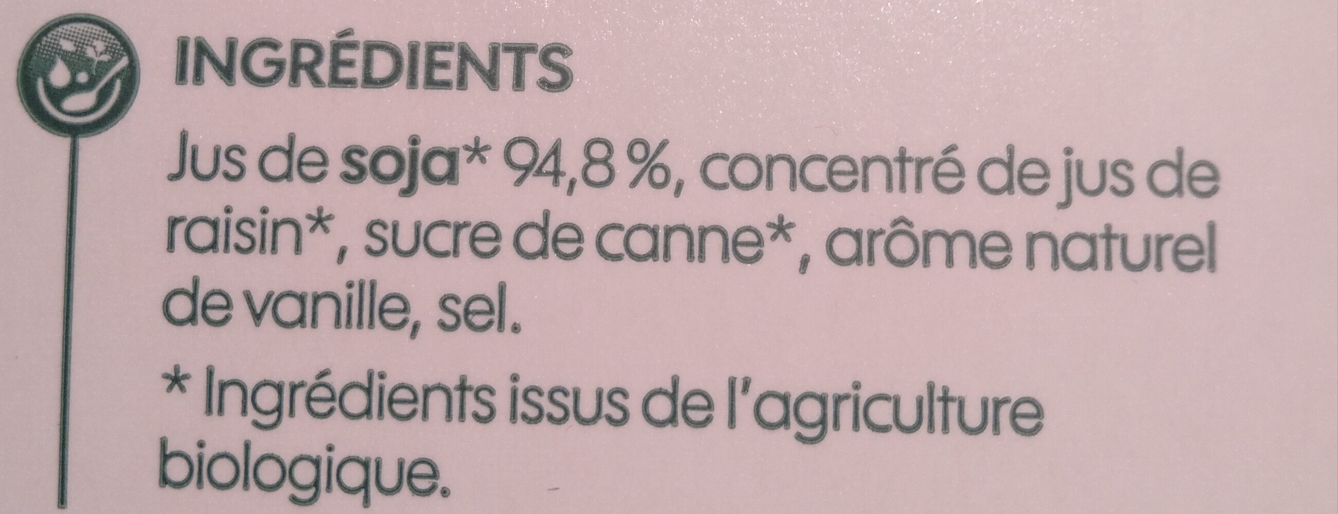 Lait soja vanille - Ingredientes - fr