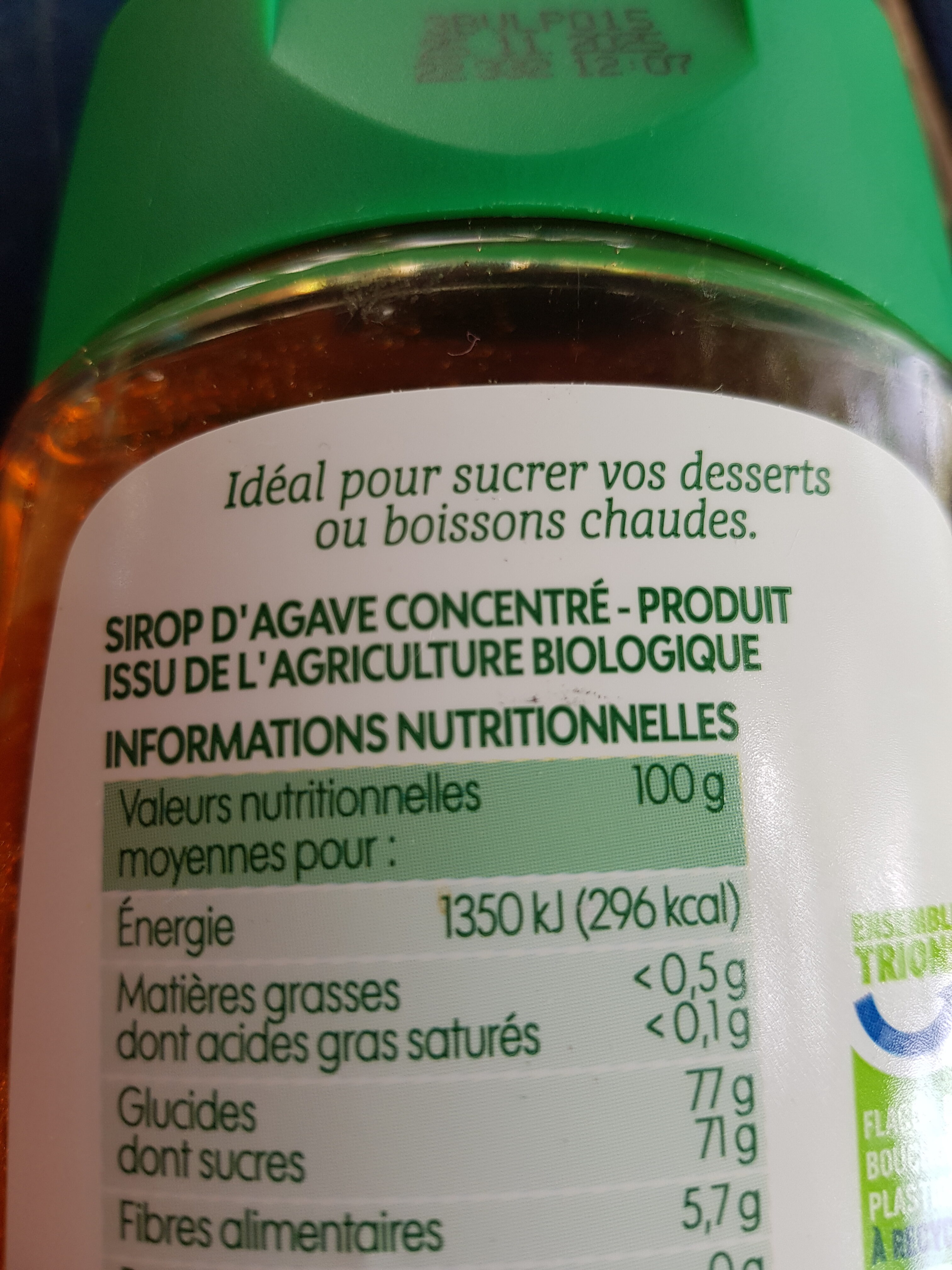 sirop d'agave - Ingredients - fr