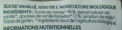 Sucre vanillé bio x 6 - Ingredients - fr