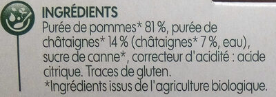 Compote pomme châtaigne bio x 4 - Ingredients - fr