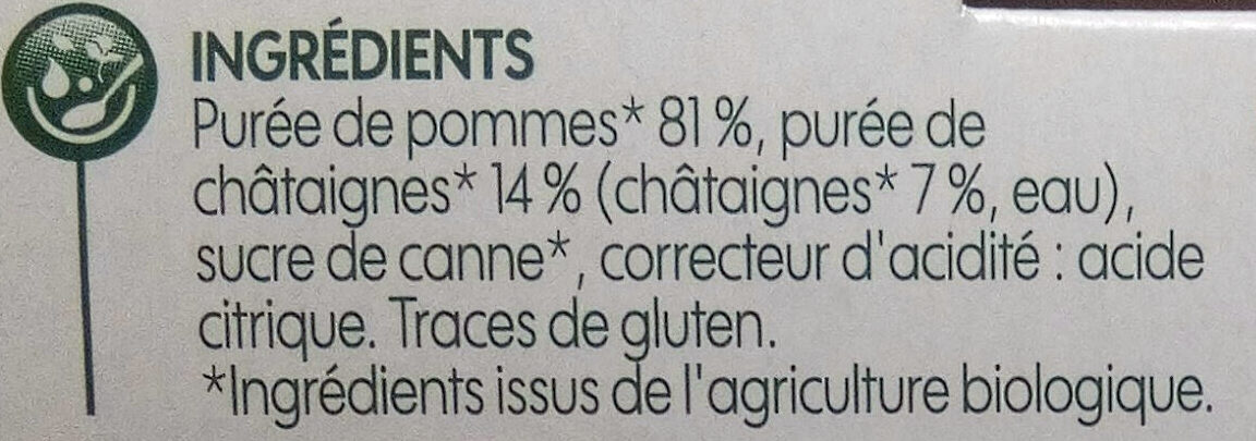 Compote pomme châtaigne bio x 4 - Ingredients - fr