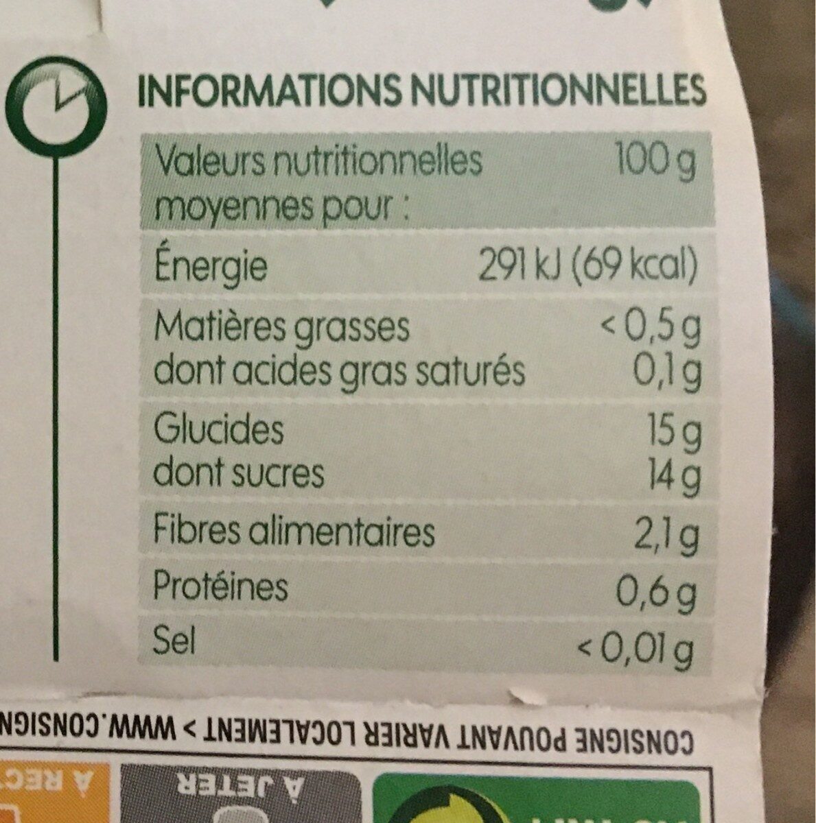 Compote pomme châtaigne bio x 4 - Nutrition facts - fr