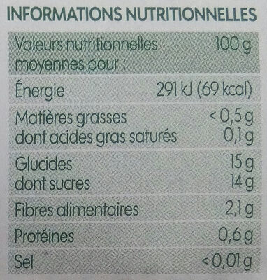 Compote pomme châtaigne bio x 4 - Nutrition facts - fr