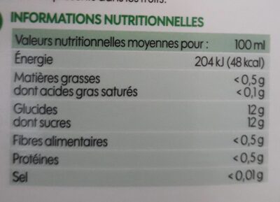 bio village 100% pur jus ananas - Nutrition facts - fr