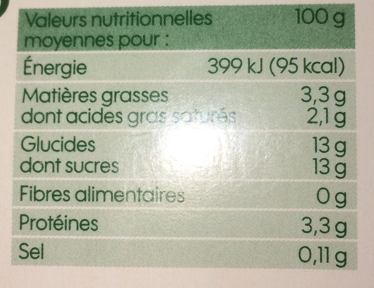 Yaourt pot laitier saveur citron bio - Nutrition facts - fr