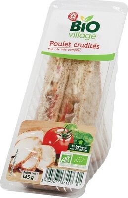 Sandwich club poulet crudités bio - Product - fr