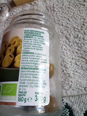 Olives vertes dénoyautées - Ingrédients