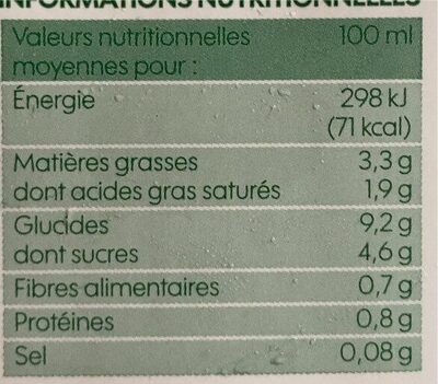 Boisson riz coco bio - Nutrition facts - fr