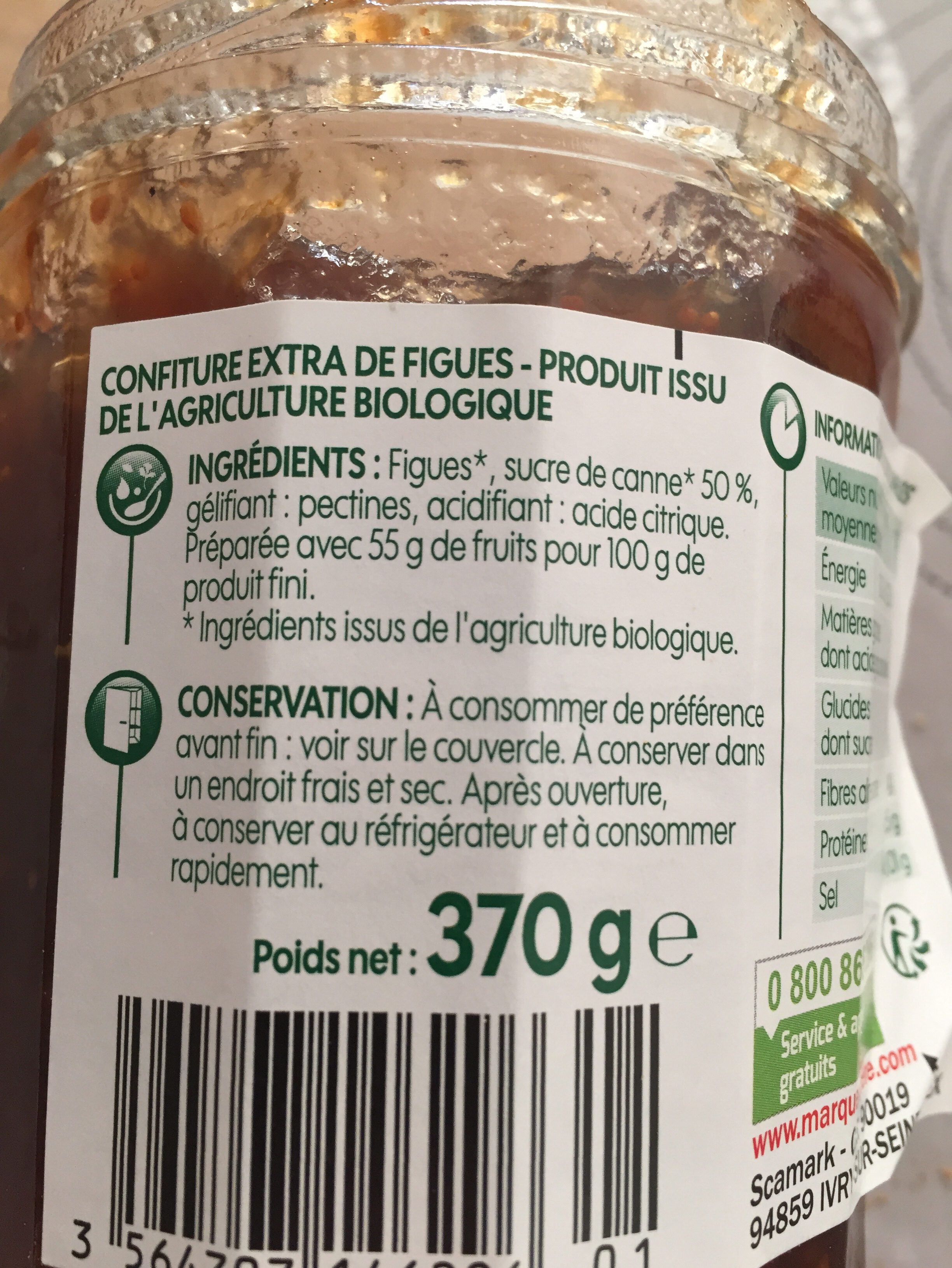 Figues confiture extra - Ingredients - fr