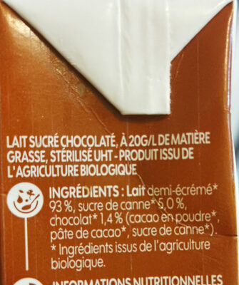 Lait au chocolat - Ingredients - fr