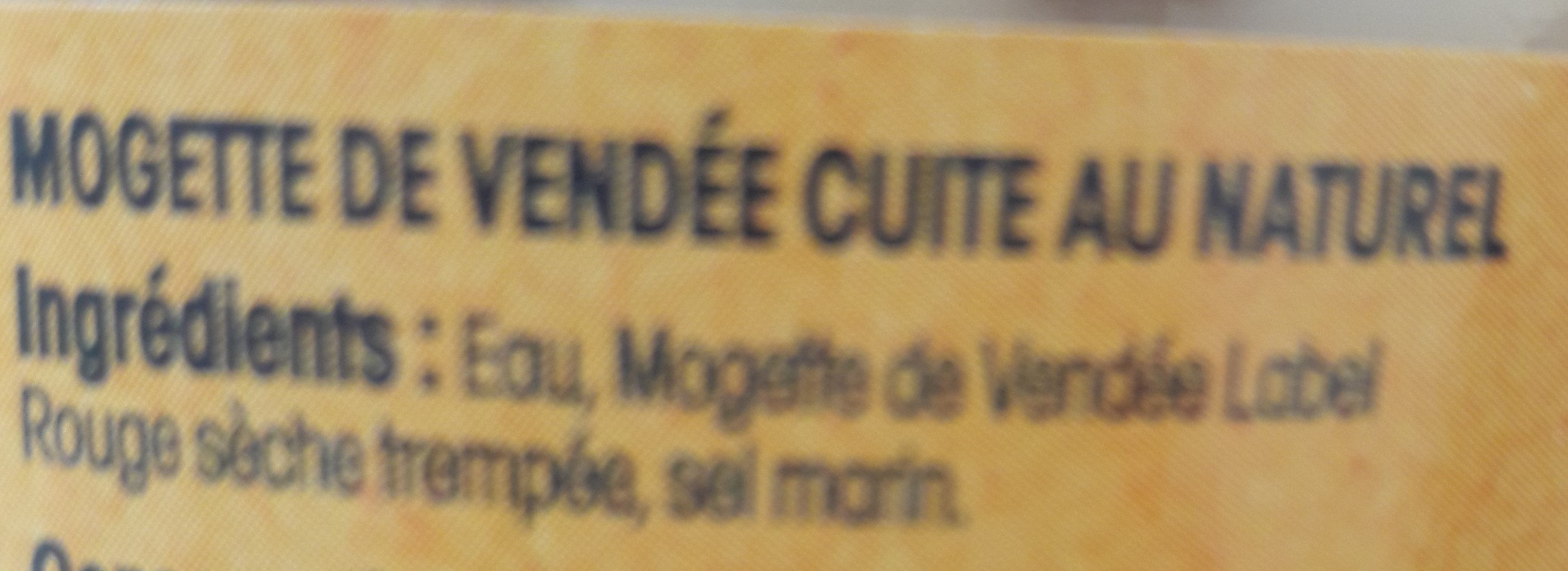 Mogettes De Vendée cuir au naturel - Ingrédients