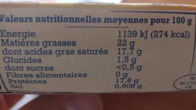 Rocamadour - Nutrition facts - fr