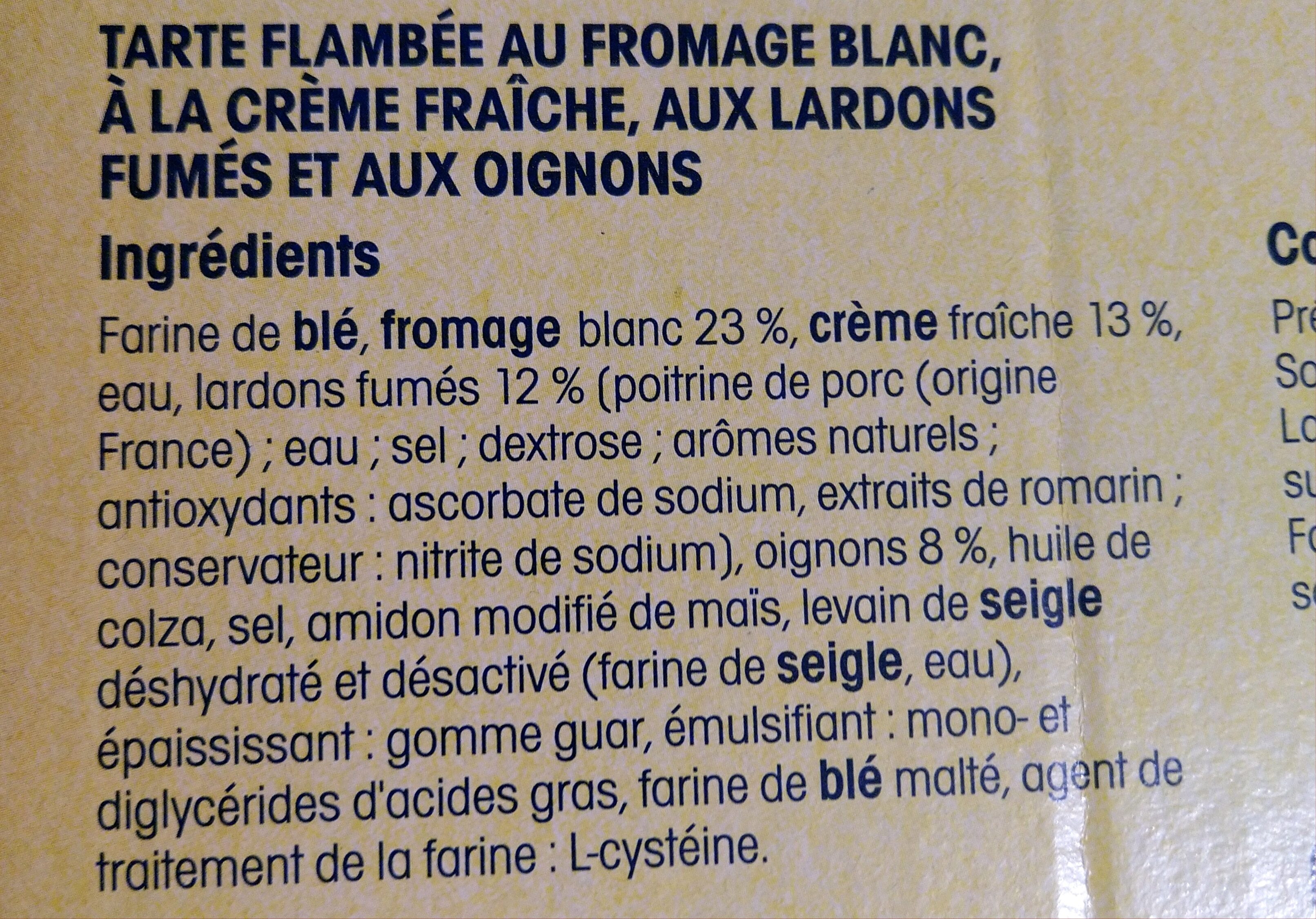 Flammekueche d'Alsace - Ingrédients