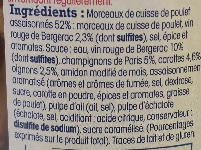 Coq au Vin de Bergerac - Ingredienti - fr