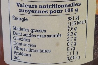 Coq au Vin de Bergerac - Valori nutrizionali - fr