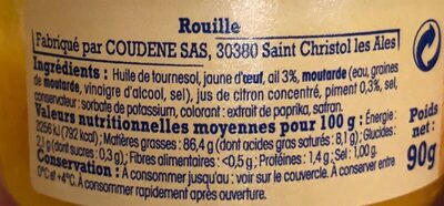 Rouille Méditerranéenne - Nutrition facts - fr