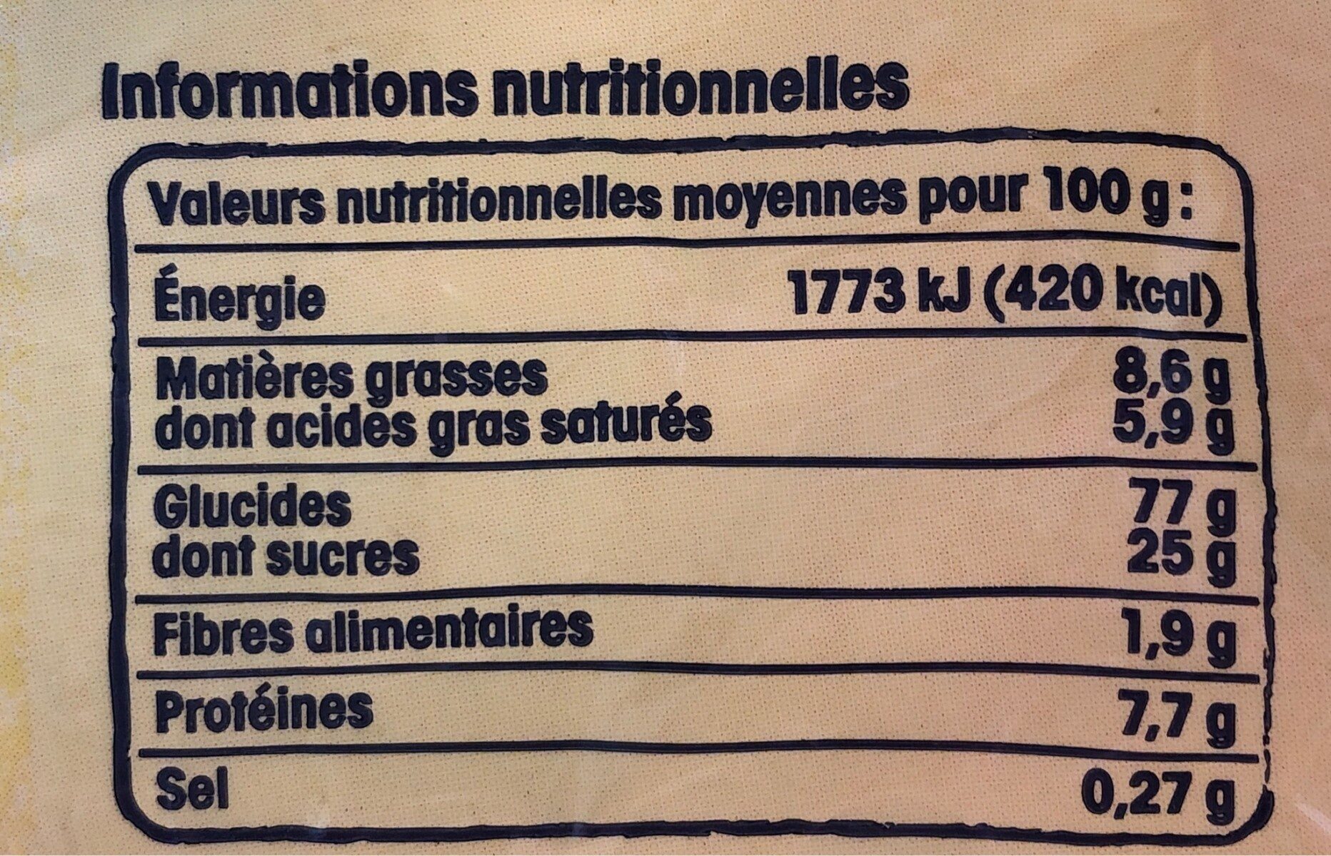 Navettes de Provence Parfum fleur d'oranger - Nutrition facts - fr