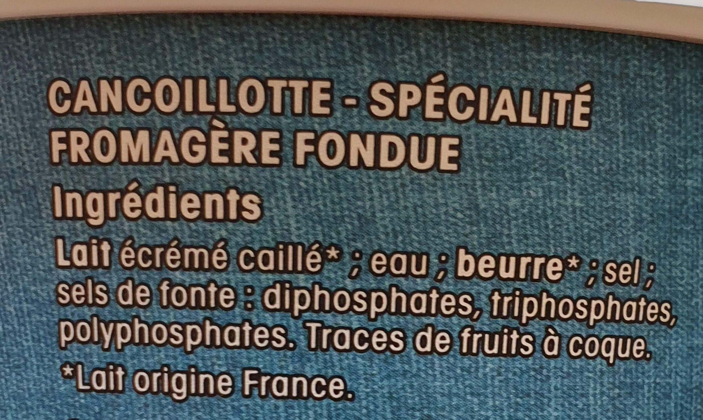 Cancoillotte - Ingrédients