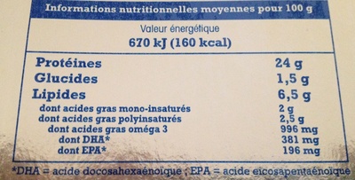 Truite fumée au bois de hêtre label Rouge (4 tranches) 120 g - Nutrition facts - fr