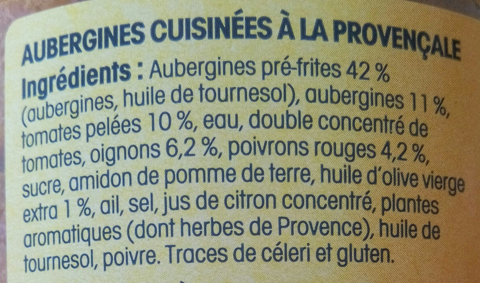 Riste d'Aubergine à la Provencalr - Ingredienti - fr