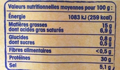 Jambon cru supérieur Pyrénées Nos Régions Ont Du Talent - Nutrition facts - fr