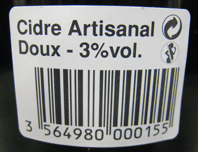 Cidre Artisanal doux Le Brun - Tableau nutritionnel