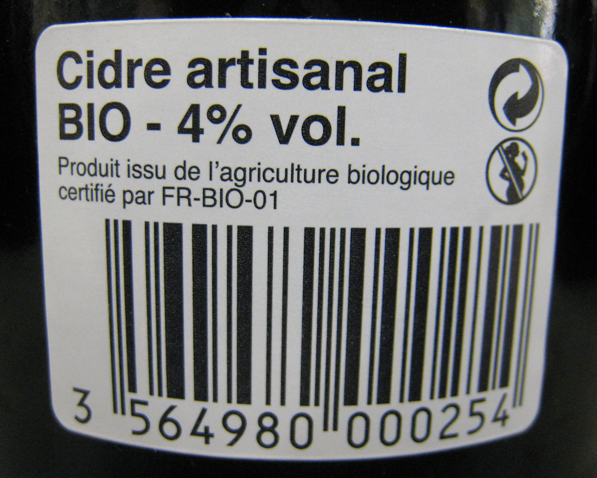 Cidre Artisanal Bio Le Brun - Tableau nutritionnel