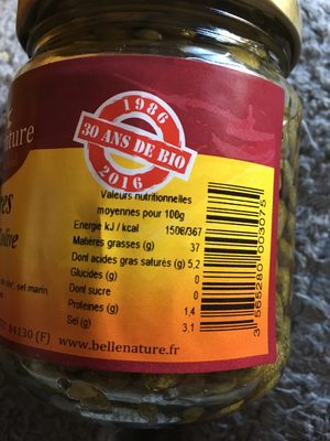 Câpres à l'huile d'olive - Ingrediënten - fr