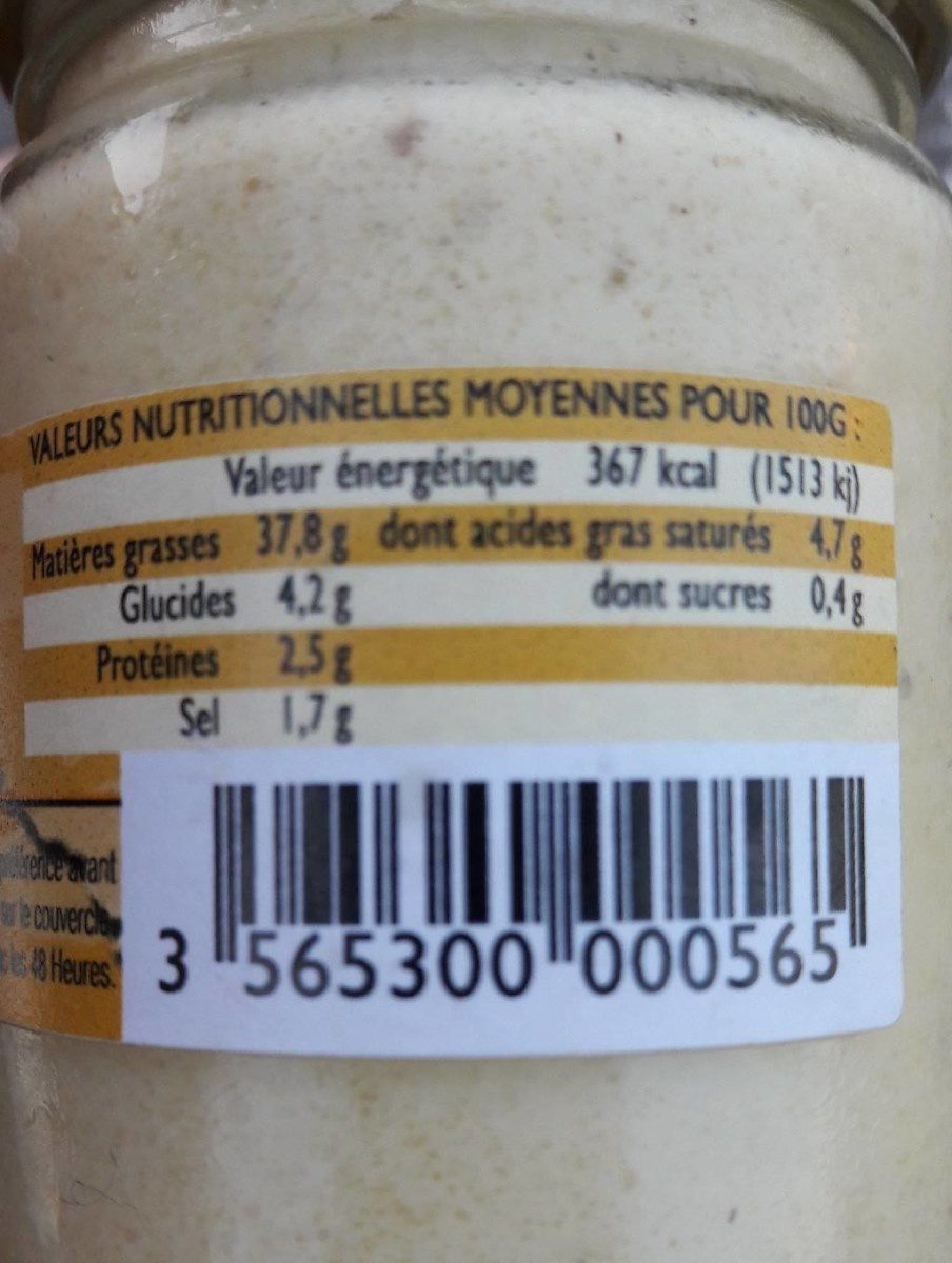 Aioli a L'huile d'olive - Nutrition facts - fr