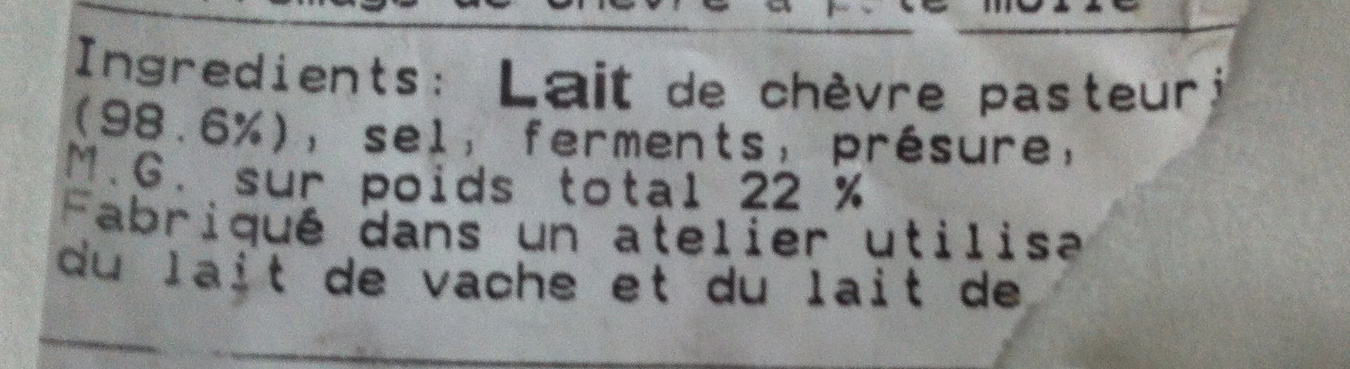 Douceur de Chèvre (22% MG) - Ingredients - fr