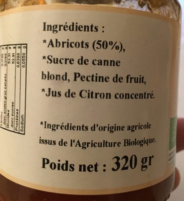Confiture d'abricot - Ingredients - fr