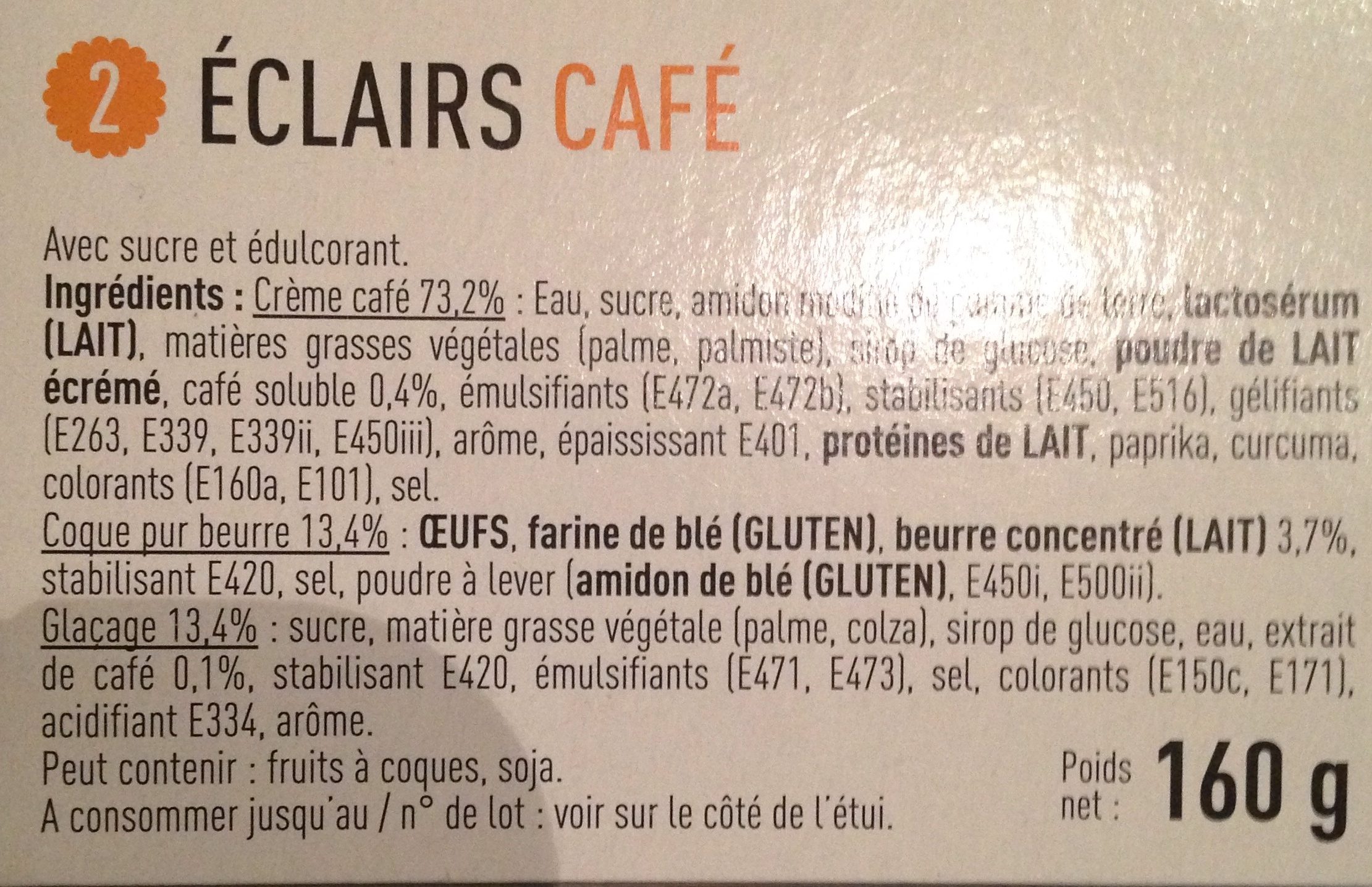 Éclairs Café - Ingredients - fr
