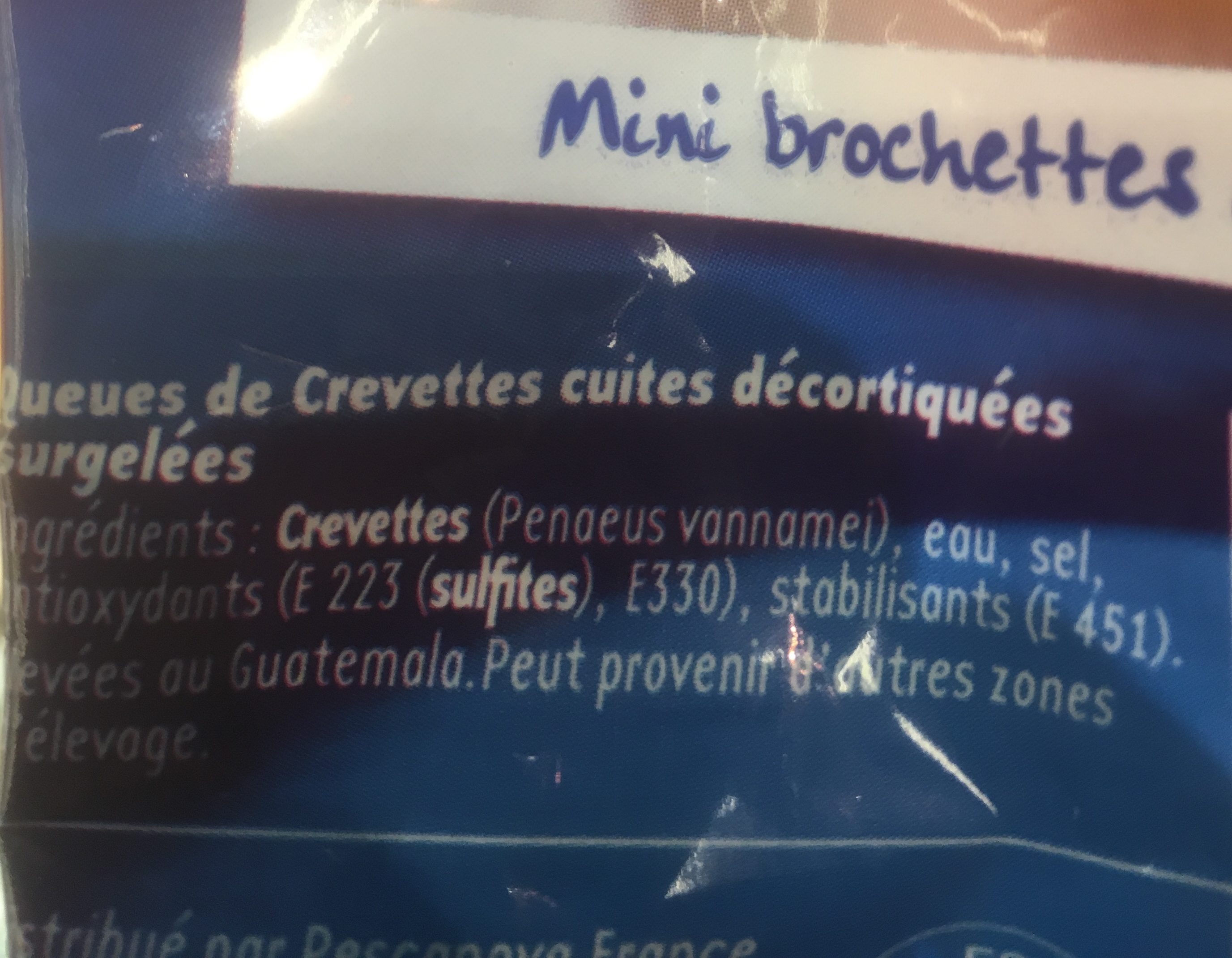 Crevettes - Ingrédients