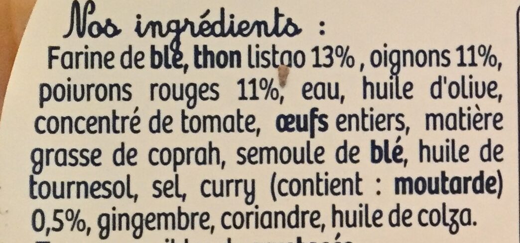 Les empanadas au thon - Ingredients - fr