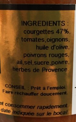 Courgettes a la provencales - Ingredients - fr