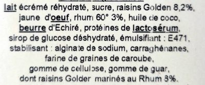 Glace Rhume Raisin - Ingredients - fr