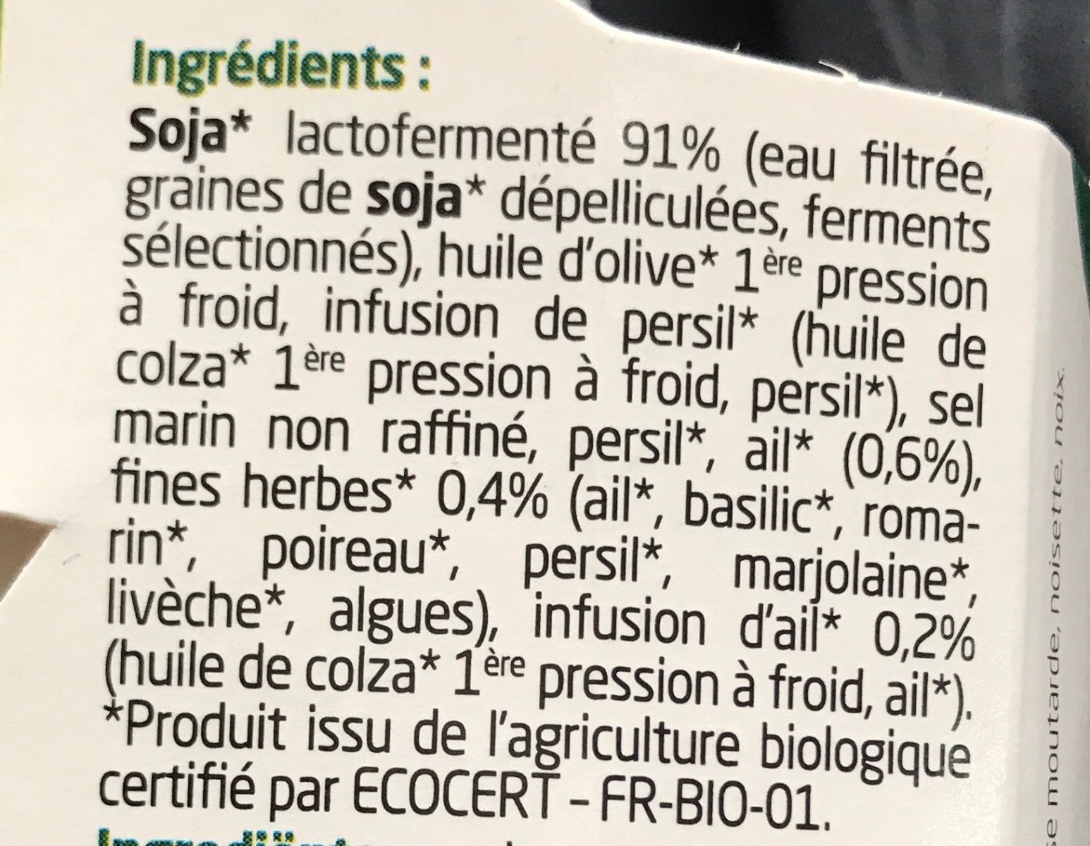 Ail & Fines Herbes - Ingrediënten - fr