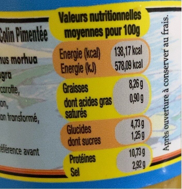 Souskay à la morue pimentée - Nutrition facts - fr