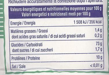 Farine de blé semi-complète bio - Nutrition facts - fr