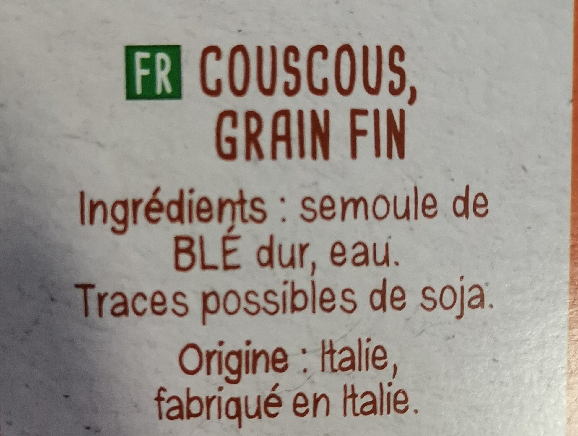Couscous fin - Zutaten - fr