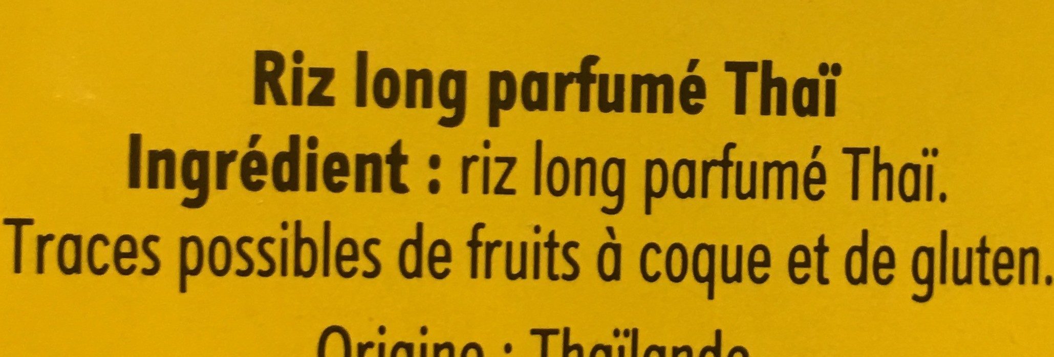 Riz thaï - Ingrédients