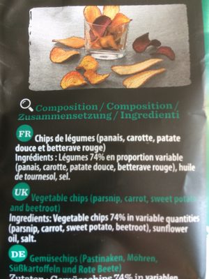 Chips aux 4 legumes - Ingrédients