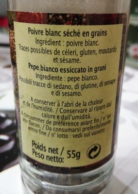 MOULIN DE POIVRE BLANC EN GRAINS - Ingredients - fr