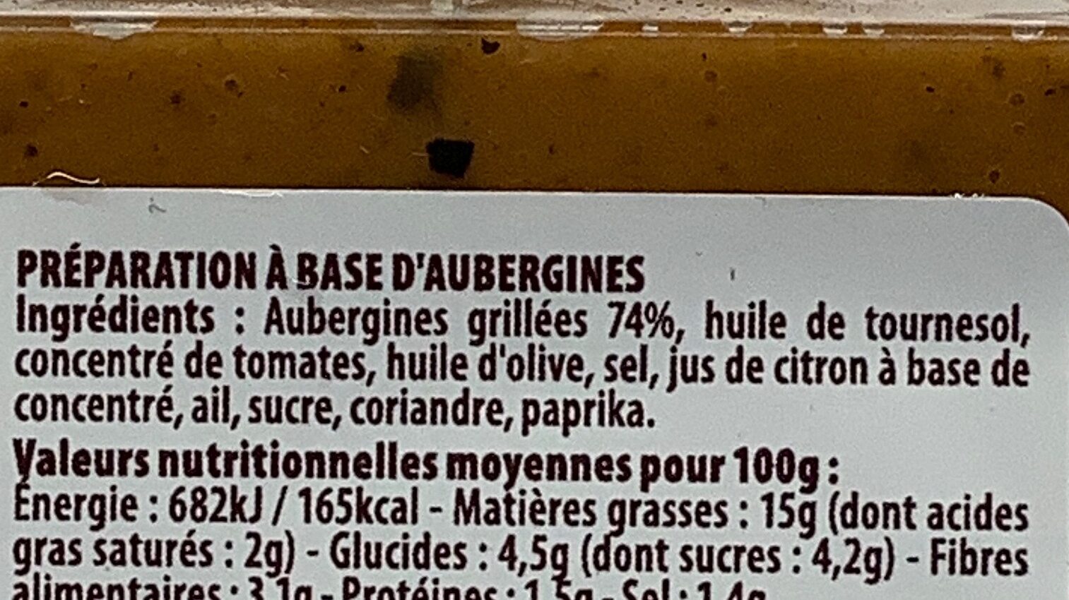 Caviar d’aubergines - Ingredienti - fr