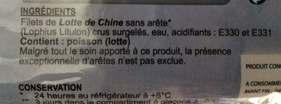 Filets de Lotte - Ingredients - fr