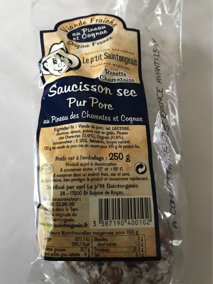 Saucisson sec pur porc - Produit