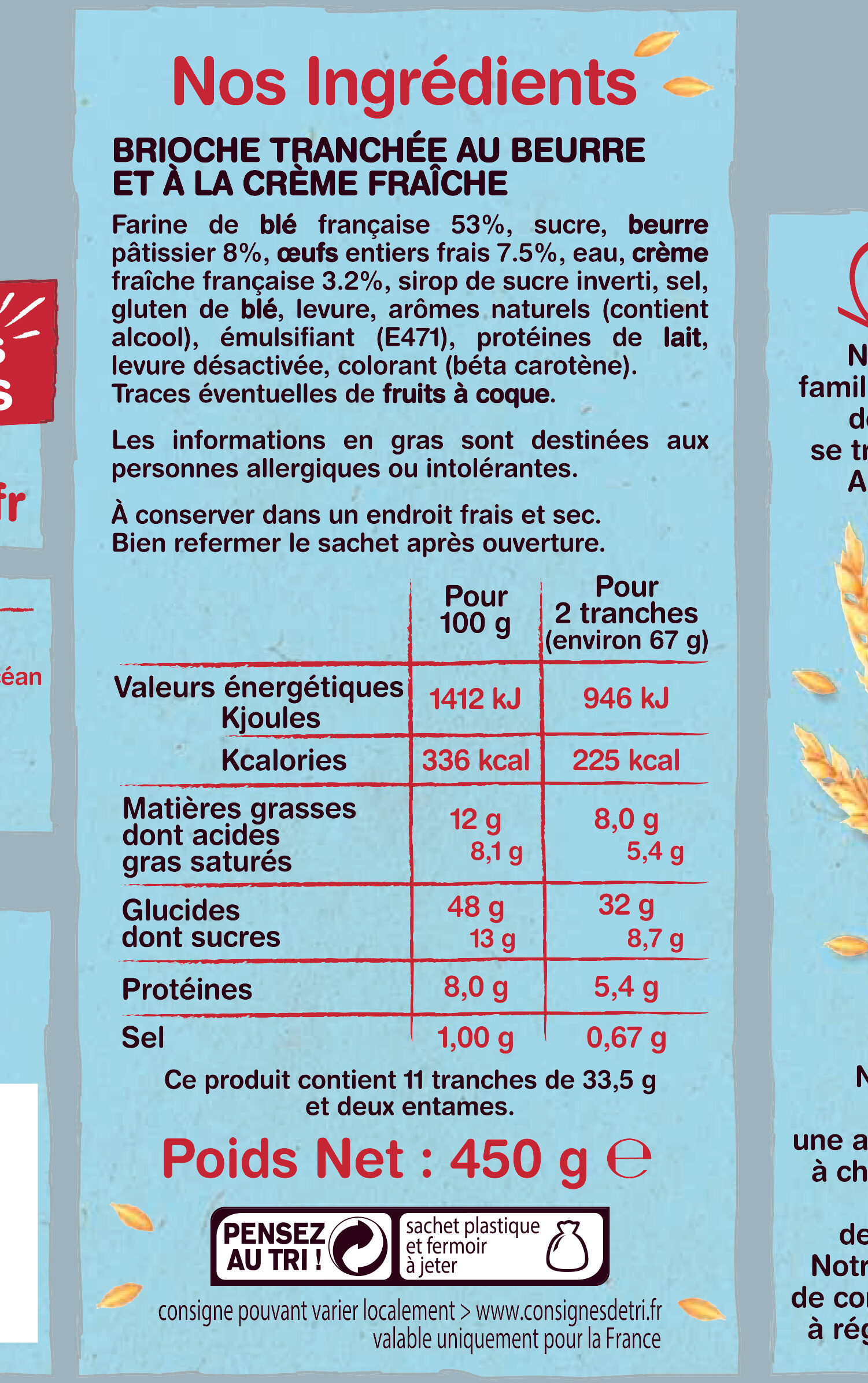 GACHE DES GOURMANDS TRANCHEE 450G - Ingrediënten - fr