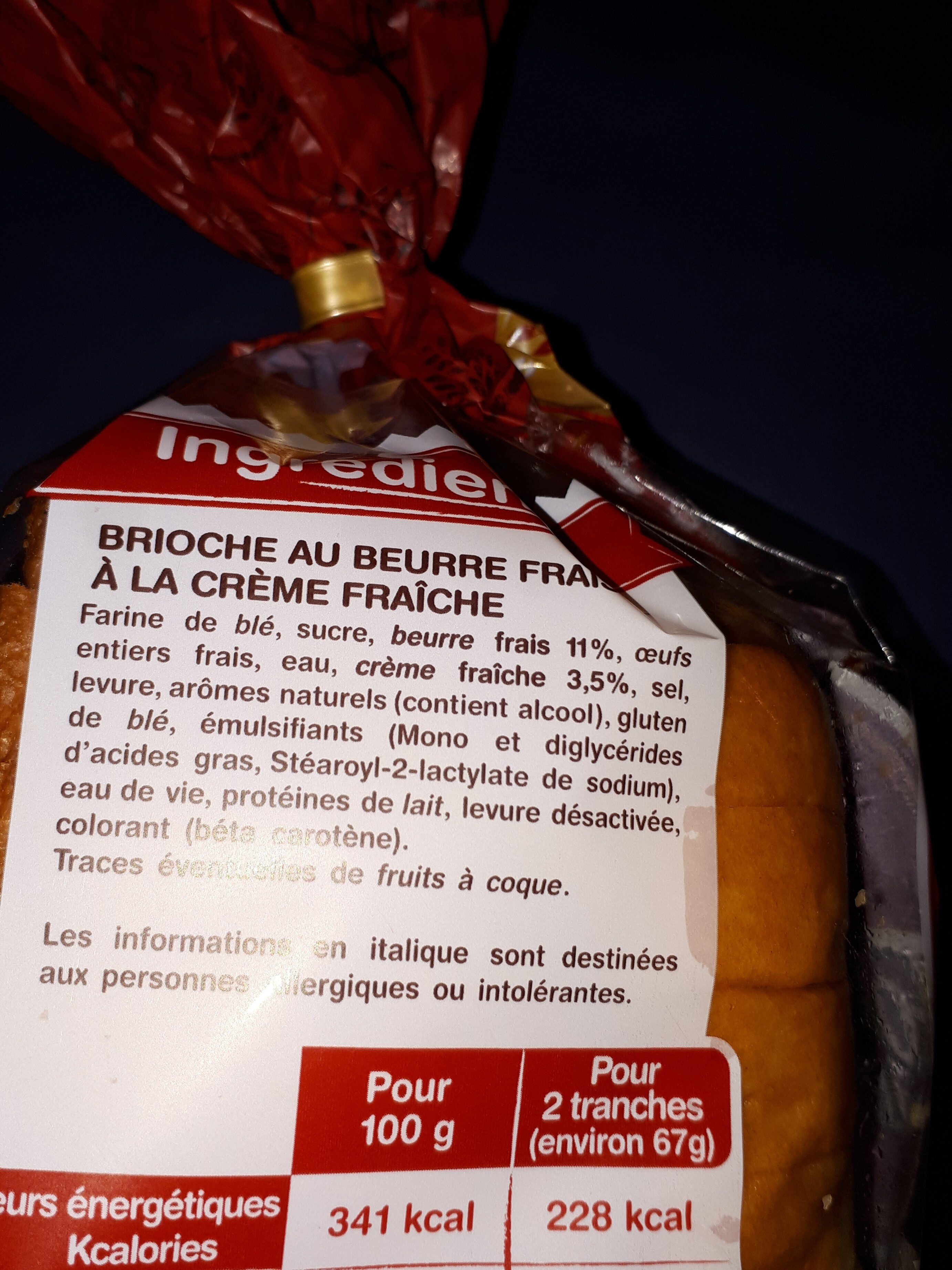 La Gâche Tranchée au Beurre Frais et à la Crème Fraîche - Ingredienti - fr